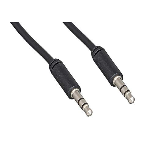 CableWholesale Slim 28 AWG 3.5mm Stereo Male to Male Aux Cable, Black, 3 Feet