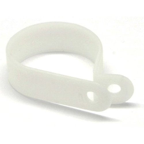 Cable Clamp, 1/4 Inch Nylon Cable Clamp, R-Type Loop Hanger, 100 Pack, CableWholesale, 0.24 Inch