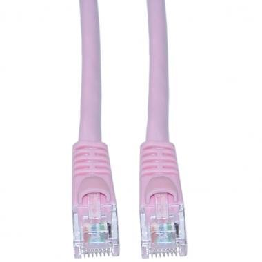 CableWholesale Cat6 Ethernet Cable, 24AWG, RJ45 Gold Plate Connector, 4 Pair Stranded Copper, Snagless Boot Unshielded Twisted Pair (UTP) Internet Network Patch Cable, 1 Foot, Pink