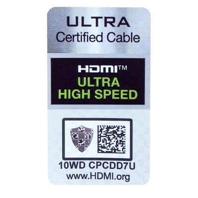 48Gbps Certified Ultra-High-Speed Black HDMI Cable, 4K120 / 8K60 / 10K, HDMI-A Male, 3 Foot