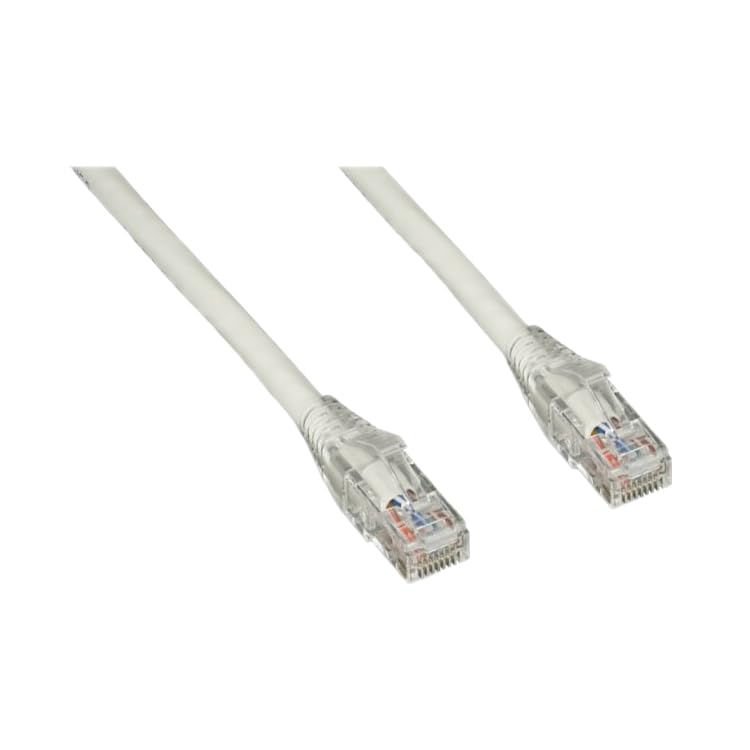 Cat6 Ethernet Patch Cable 24 AWG with Clear Finger Boot - POE Compliant, Flexible and Durable, White, 6 Inches