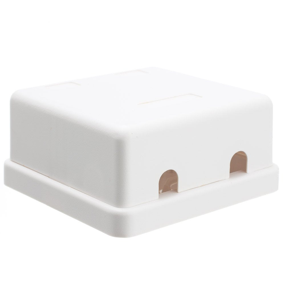 8 Port Keystone Jack Surface Mount Box, White, Surface Mount Box for Networking, Home Theatre, Security/Surveillance, Cablewholesale
