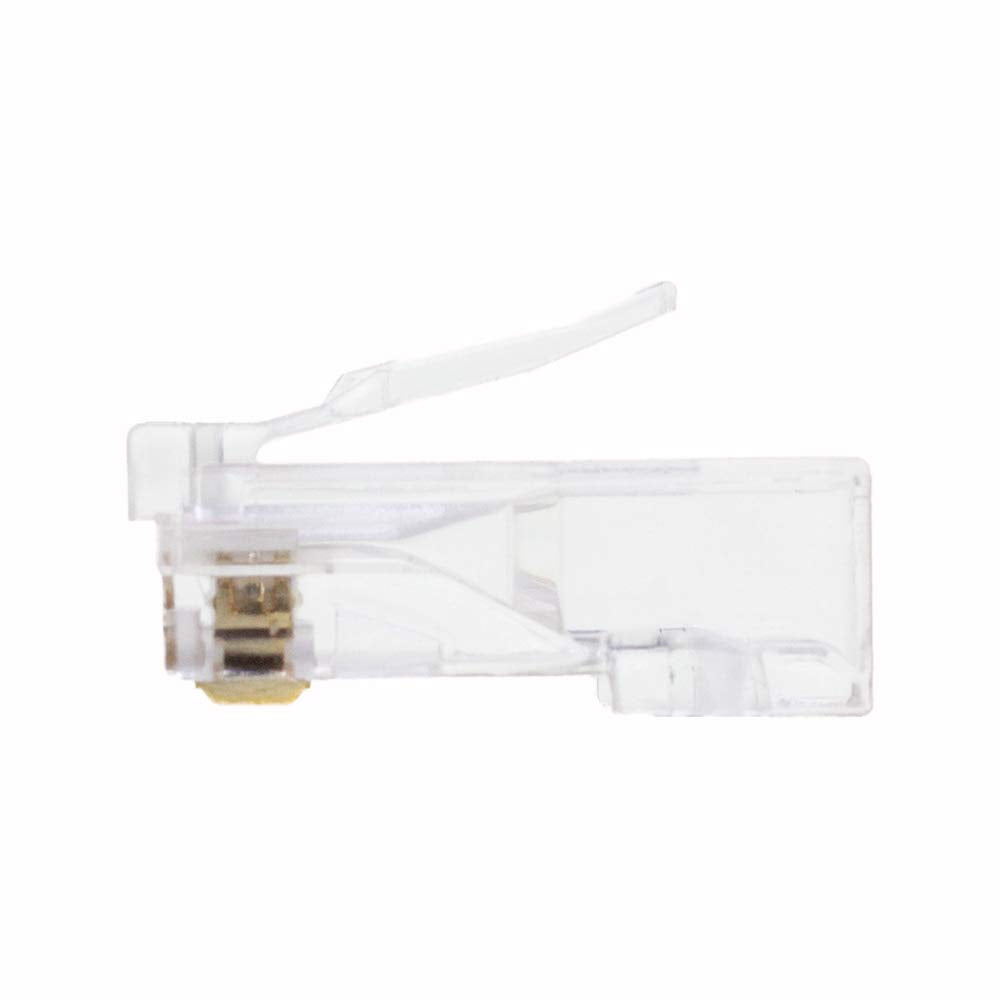 Cat6 RJ45 Crimp Connectors for Solid and Stranded Cable, 8P8C, 100 Pieces