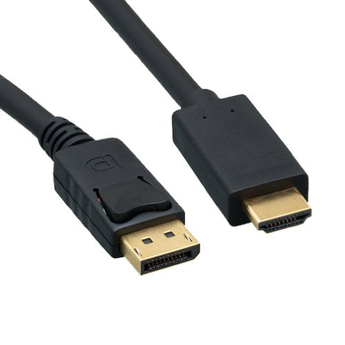 CableWholesale DisplayPort to HDMI Cable 3 Feet, DisplayPort Male to HDMI Male, DisplayPort on One End and Type A HDMI on Other End, Black