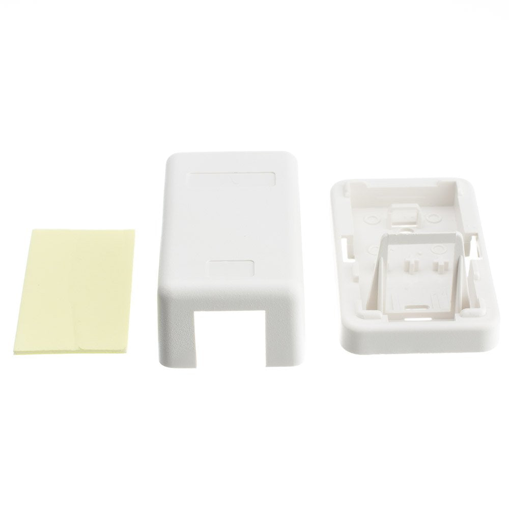 CableWholesale 1 Port Keystone Jack Surface Mount Box, White, Surface Mount Box for Networking, Home Theatre, Security/Surveillance