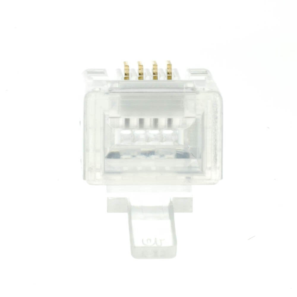 CableWholesale Phone/Data RJ11 Crimp Connectors for Stranded Wire, 6P4C, 50 Pieces
