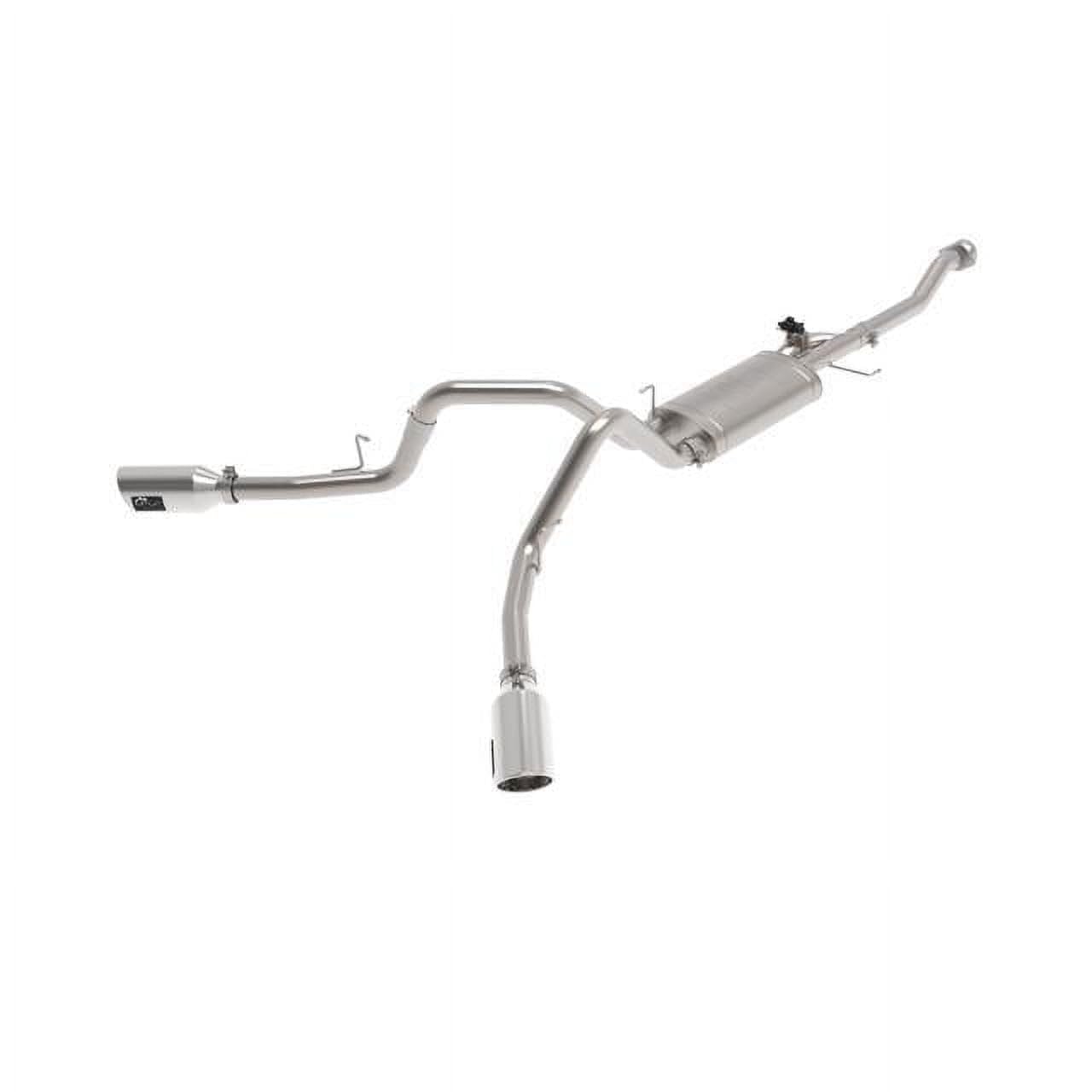 aFe Power 49-33129-P Gemini XV 3 IN 304 Stainless Steel Cat-Back Exhaust System w/Cutout, Polished, fits Ford F-150 2021 V6-2.7L (tt)/V6-3.5L (tt)/V8-5.0L