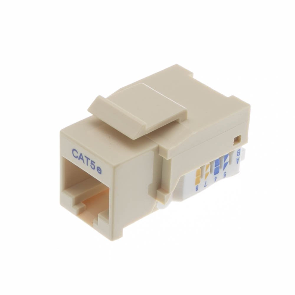 CableWholesale Cat5e Keystone Jack, Toolless RJ45 Female (UTP) to 110 Punch Down Connector, Blue