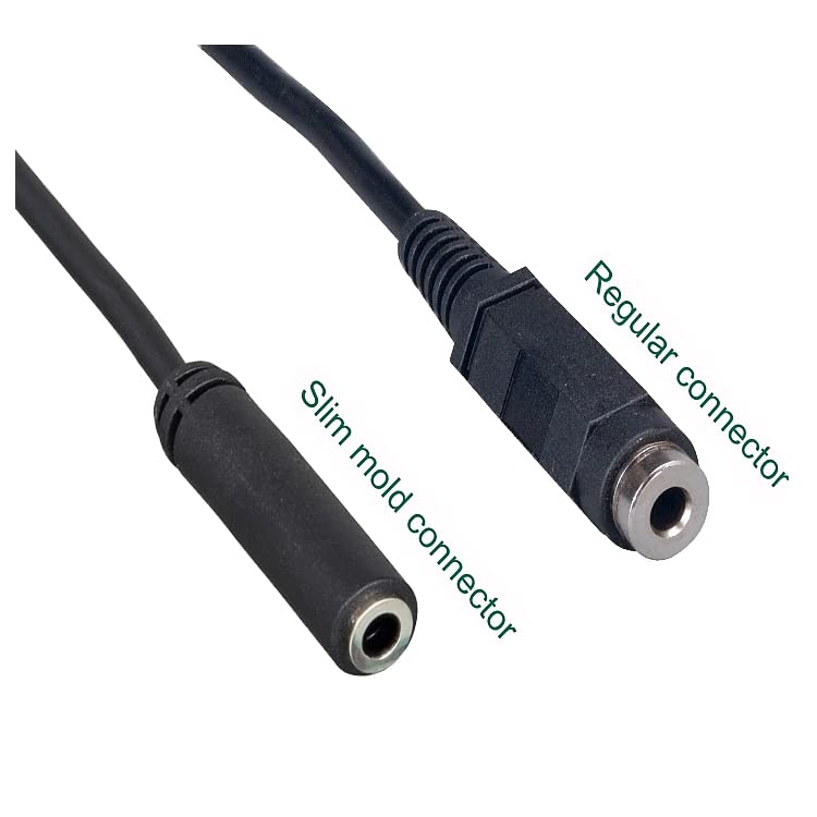 Slim 3.5mm Stereo Extension Cable - Male to Female Audio Jack for Phones, Tablets, 6 Feet