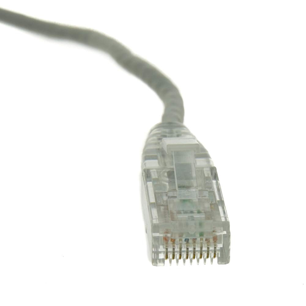 CableWholesale Cat6a Slim Ethernet Patch Cable, 28AWG, 500MHZ, ETL/UL/CSA Approved, RJ45 Copper Connector Snagless/Boot, Internet Network Patch Cable, 6 Inches, Gray