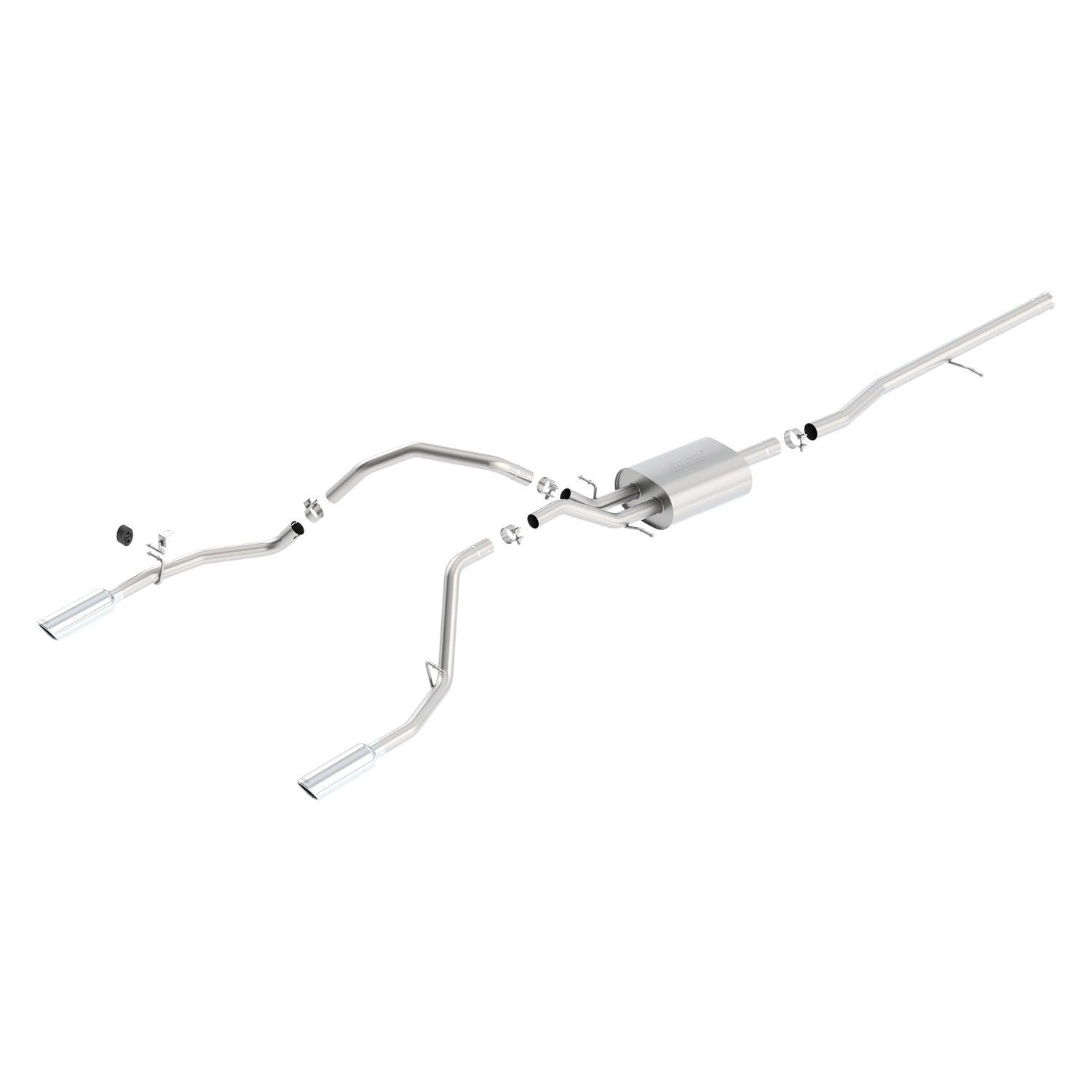 BORLA 140536 Cat-Back Sys. for '14-'18 Chevrolet Silv. 1500/ GMC Sierra 1500/2019 Silv. 1500 LD/Sierra 1500 LD ONLY 5.3L V8 AT/MT 2&4WD Ext. Cab (6' 7") Bed 143.5" WB/Crew Cab (5' 9") Bed 143.5" WB