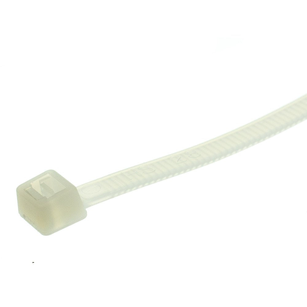 CableWholesale 4 Inch Nylon Cable Ties, 18 Lbs. (8 Kg) Weight Limit Tensile Strength, 100 Pack Self Locking Cable Zip Ties, White