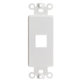 Decora Wall Plate Insert, 1 Hole Keystone Jack, Single Gang, White