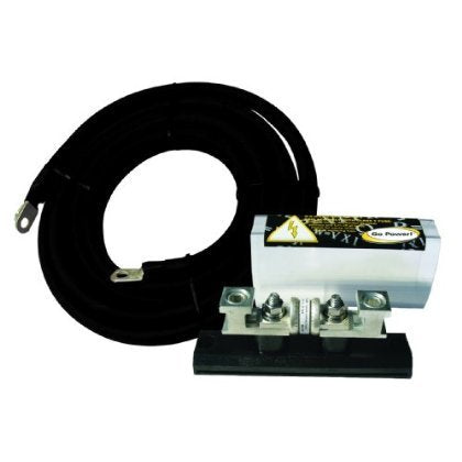Go Power GP-DC-KIT5 DC Installation Kit for 2600-6000-Watt Inverters, 4/0 AWG Cables, 400 Amp Fuse, Pre-Lugged, Plug & Play, Includes Instructions, 8V & 70V Switchable - Black