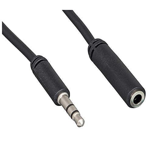 Slim 3.5mm Stereo Extension Cable - Male to Female Audio Jack for Phones, Tablets, 6 Feet