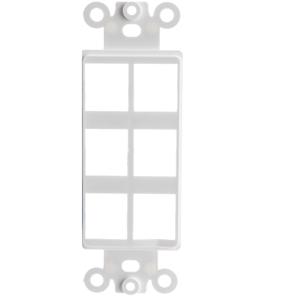 Decora Wall Plate Insert, 3 Hole Keystone Jack, White