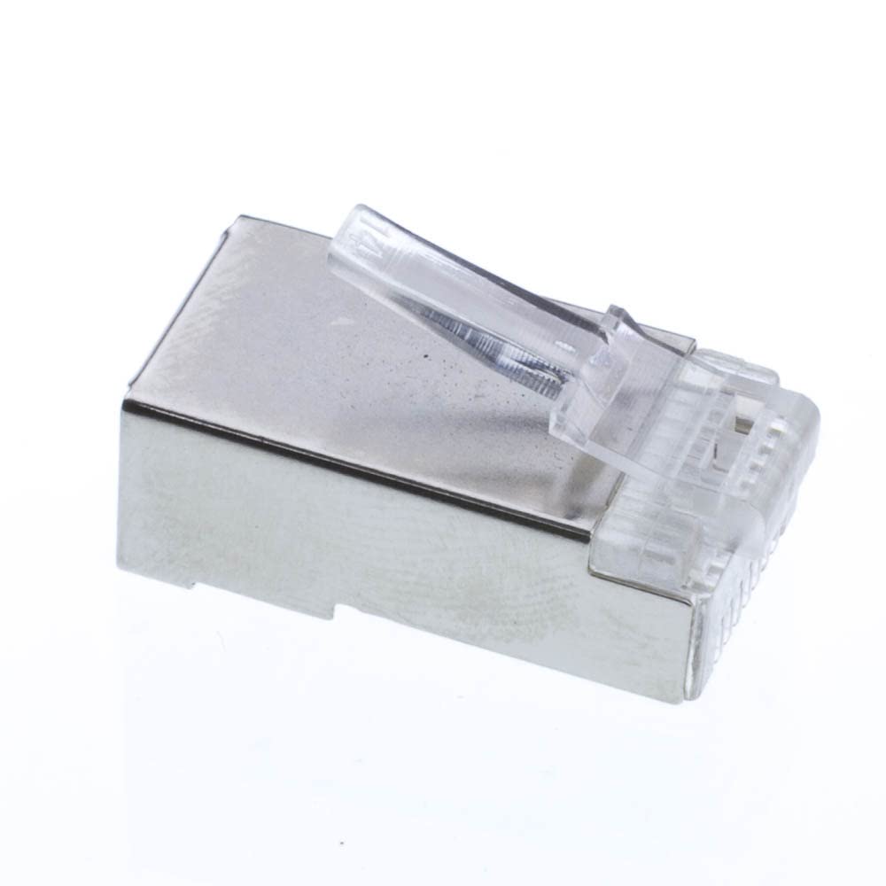CableWholesale Shielded Cat5e RJ45 Crimp Connectors for Solid and Stranded Cable, 8P8C, 50 Pieces