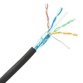 CableWholesale 1000 Foot Bulk Plenum Shielded Cat6a Ethernet Cable Spool, 500 MHz, 23 AWG, Solid Copper FTP, CMP POE Compliant, Black