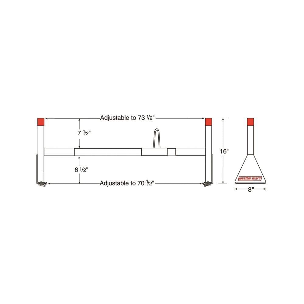Weather Guard - 2053 205-3 All-Purpose White Powder Coated Full Size Van Ladder Rack