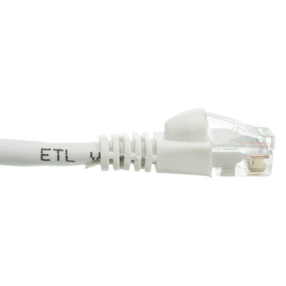 CableWholesale Cat5e Ethernet Cable, 24AWG, RJ45 Gold Plate Connector, ETL, 4 Pair Stranded Copper, Snagless Boot Unshielded Twisted Pair (UTP) Internet Network Patch Cable, 150 Foot, White
