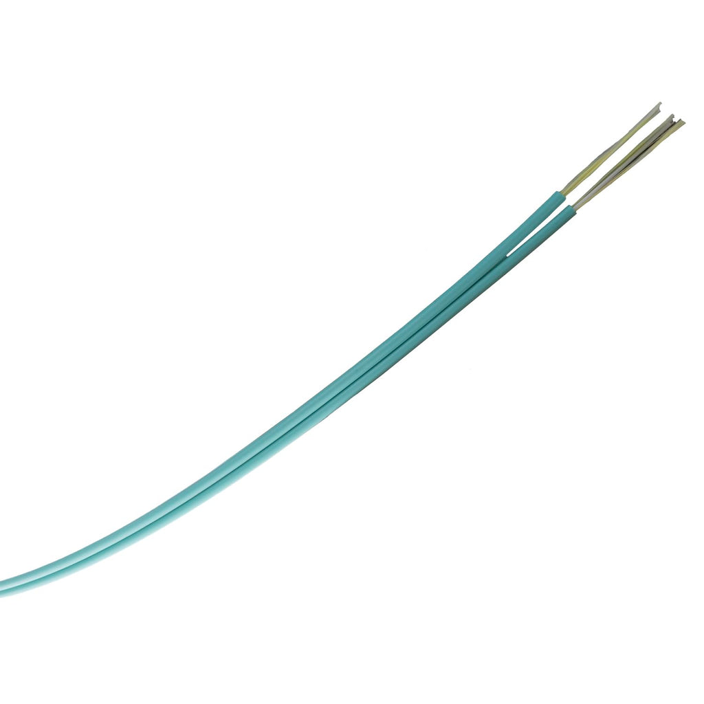 CableWholesale Duplex Fiber Optic Cable, Multimode, Aqua, 1000ft Spool