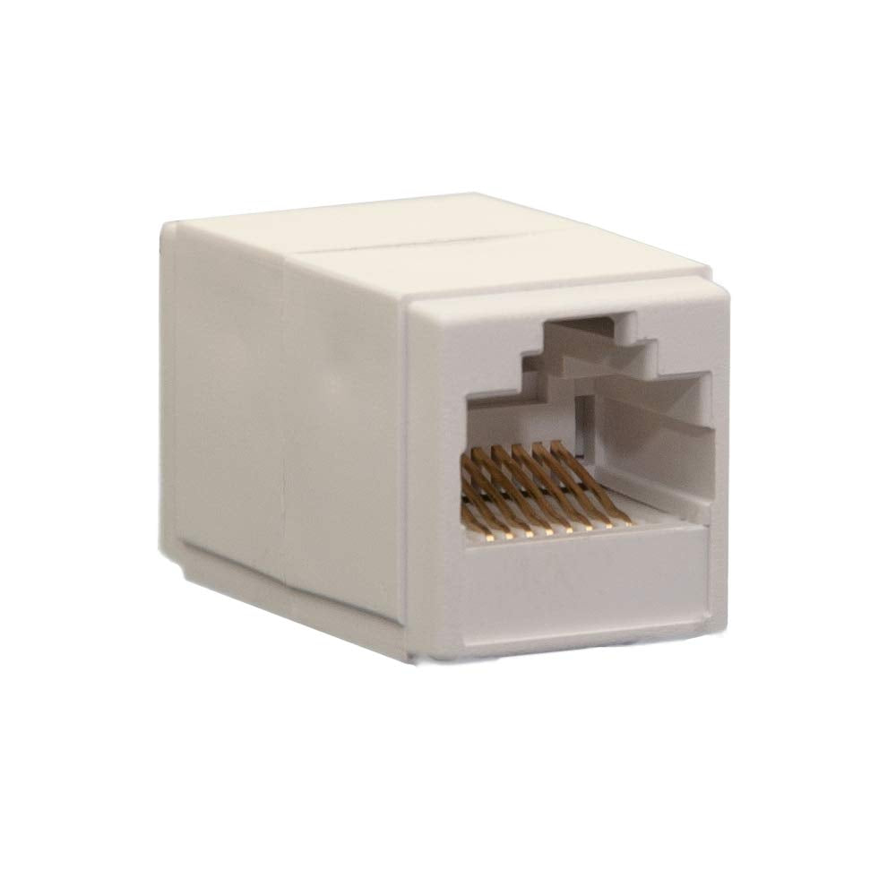 CableWholesale Cat5e RJ45 Inline Coupler, Female to Female Cable Extender Adapter, White