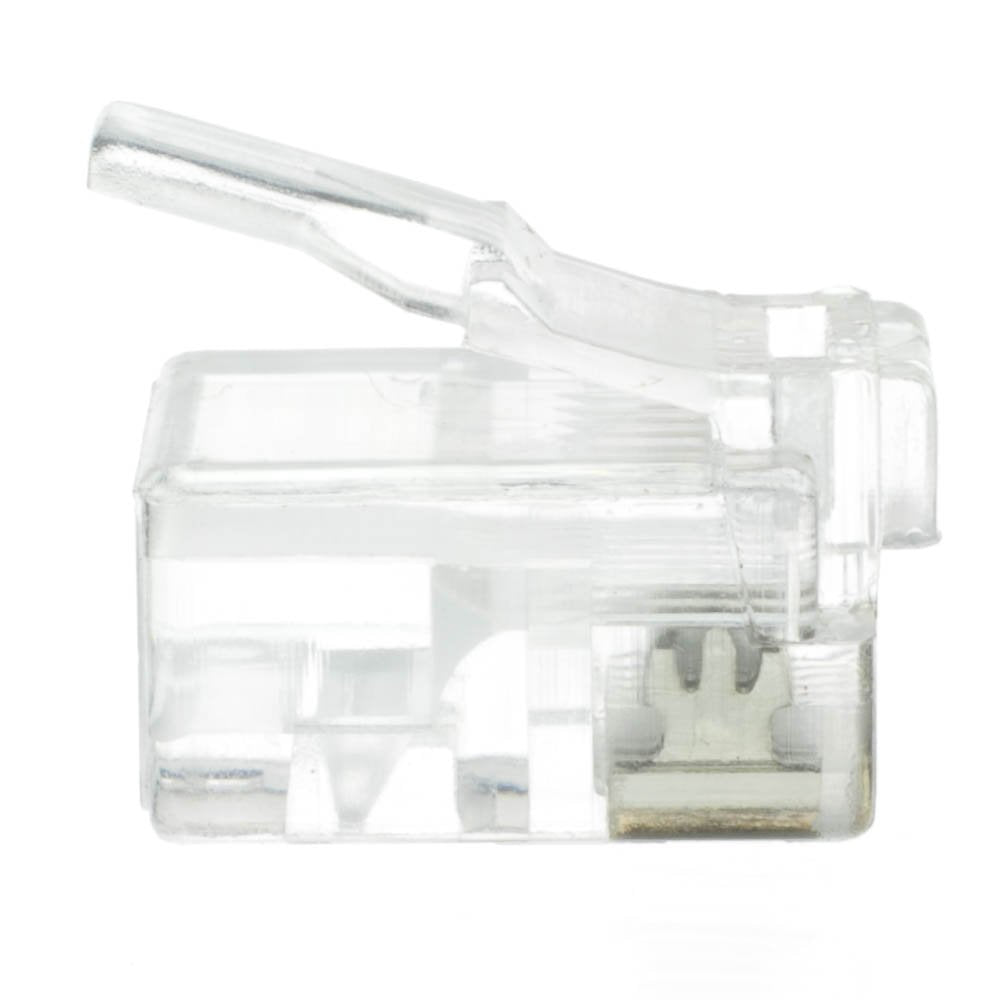 CableWholesale Phone/Data RJ12 Crimp Connectors for Flat Cable, 6P6C, 50 Pieces