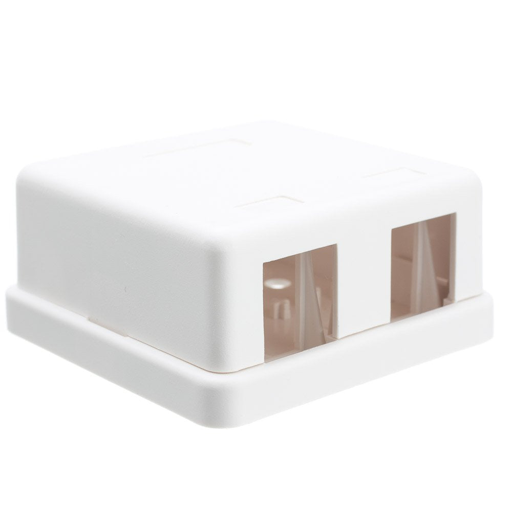 8 Port Keystone Jack Surface Mount Box, White, Surface Mount Box for Networking, Home Theatre, Security/Surveillance, Cablewholesale