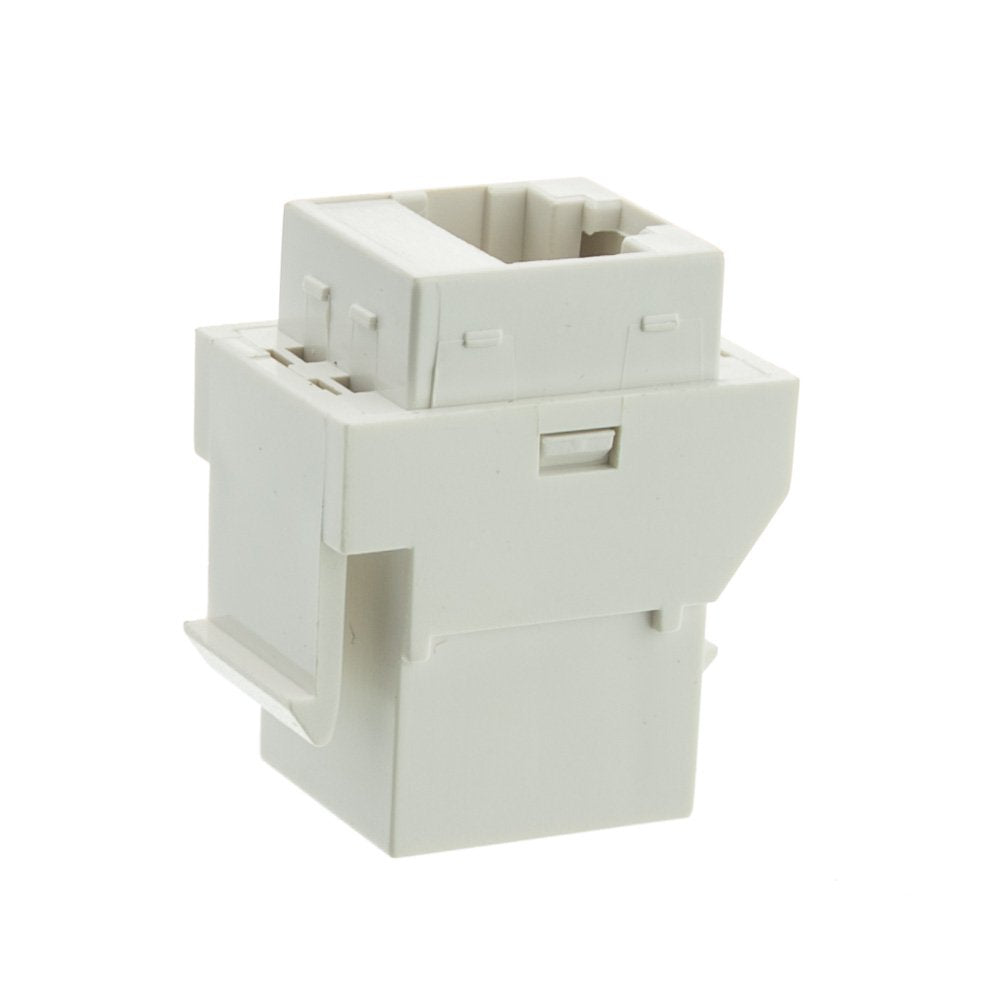 CableWholesale Cat5e Keystone Inline Coupler, RJ45 Female to Female Connector, White