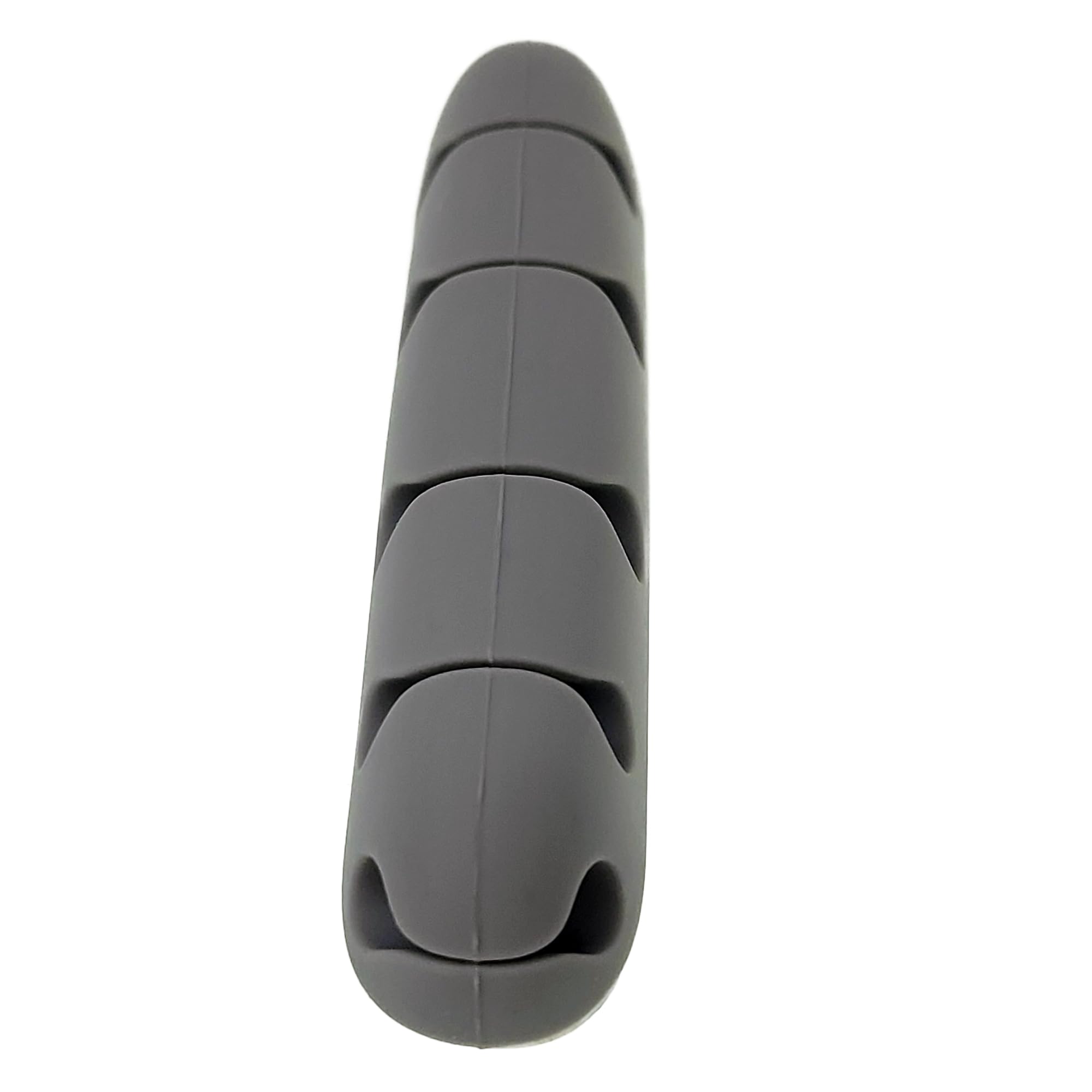 Silicone Desktop Cable Organizer 6-Slot with Adhesive Backing, Gray