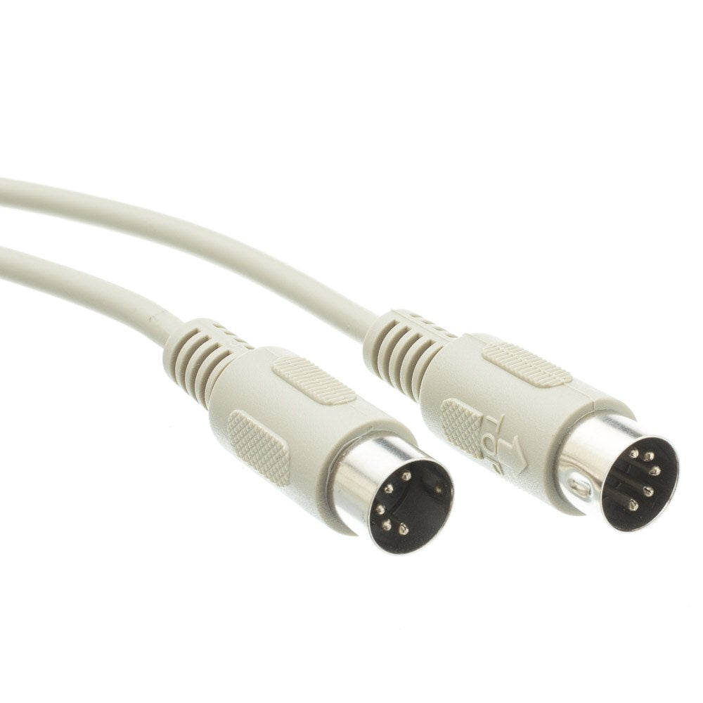 CableWholesale at Keyboard Cable 6 Feet, 5-Pin Din to 5-Pin Din, Din5 Male with 5 Conductor Keyboard Cable, Beige