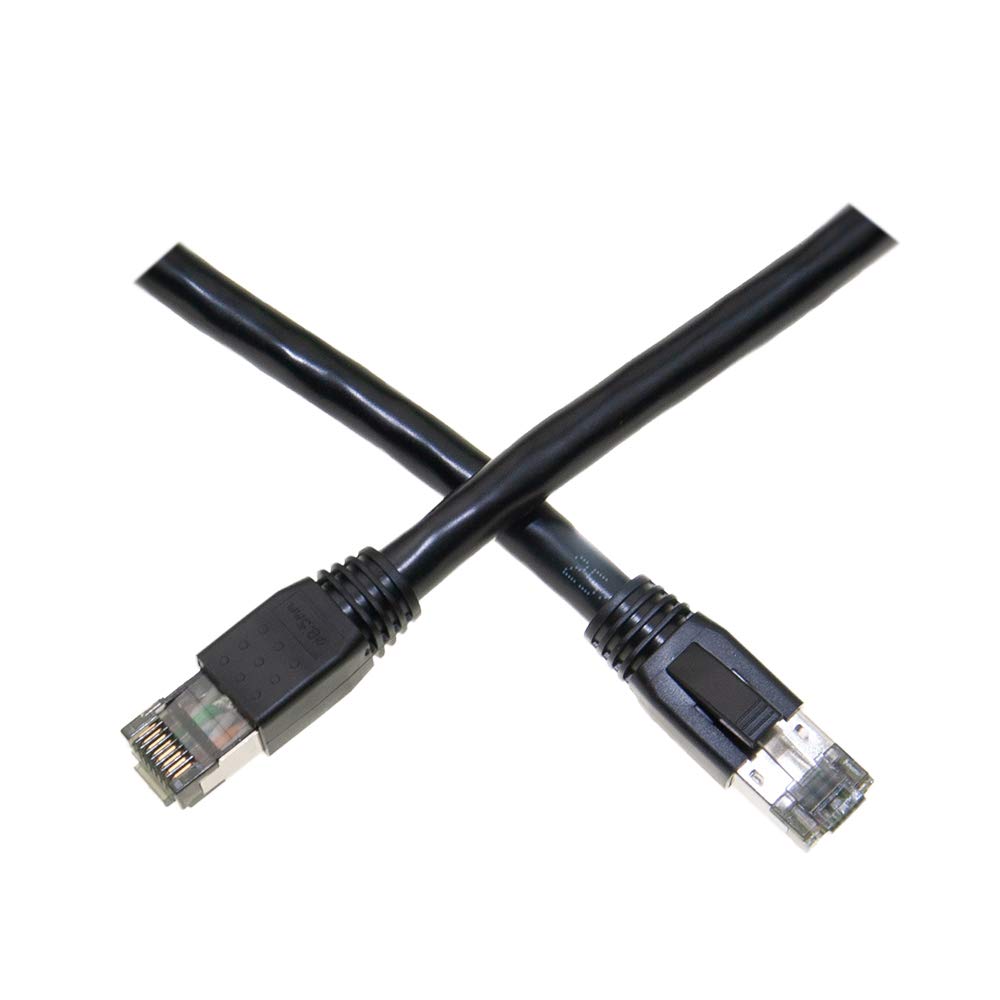 CableWholesale Cat8 S/FTP Ethernet Patch Cable, Boot, 40Gbps - 2000MHz, 4-Pair 24AWG Stranded Pure Copper, RJ45 Shielded Gold Plate Connector Male Internet Patch Cable, Black, 2 Foot