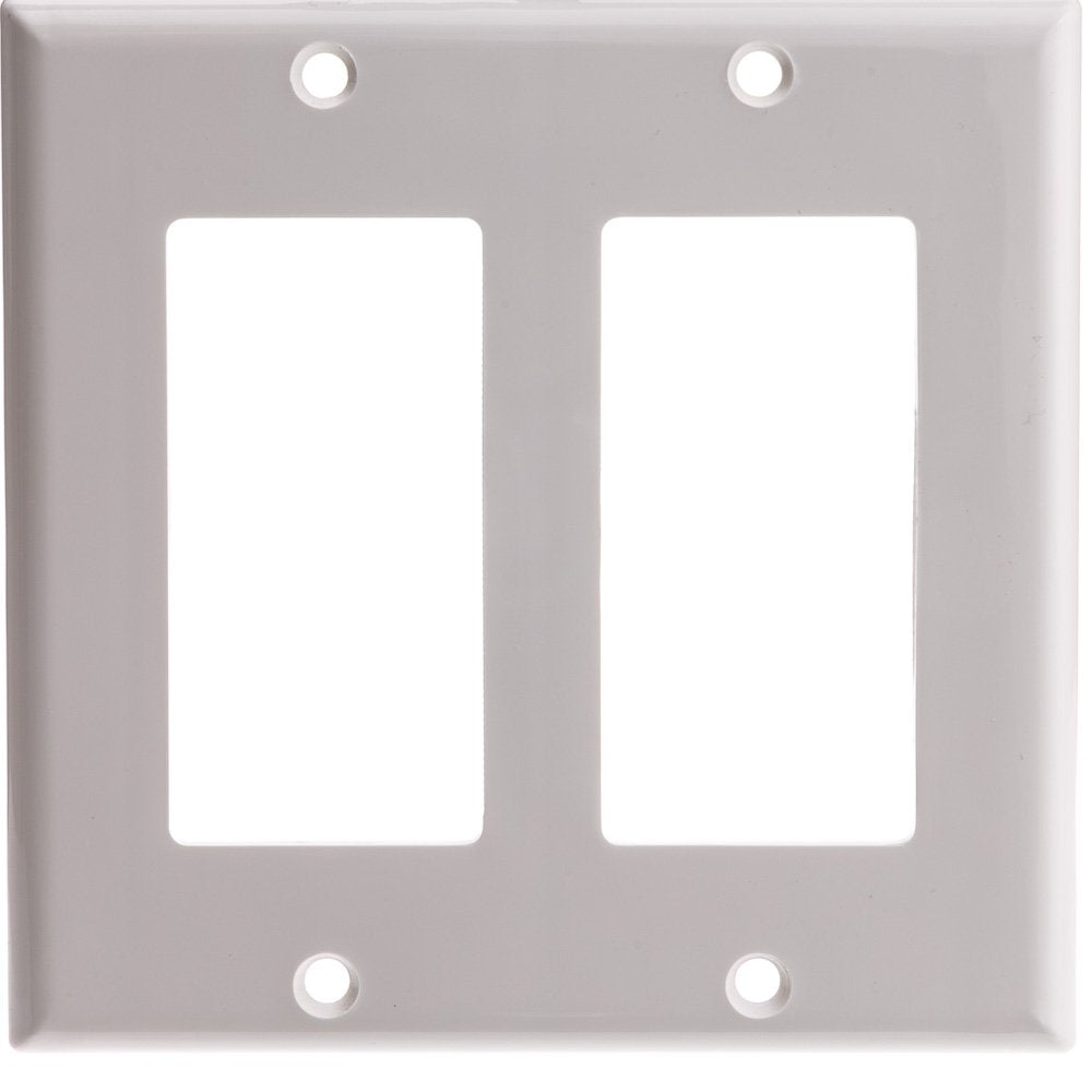 Decora Wall Plate Insert, White, F-pin Coaxial Coupler, F-Pin Female
