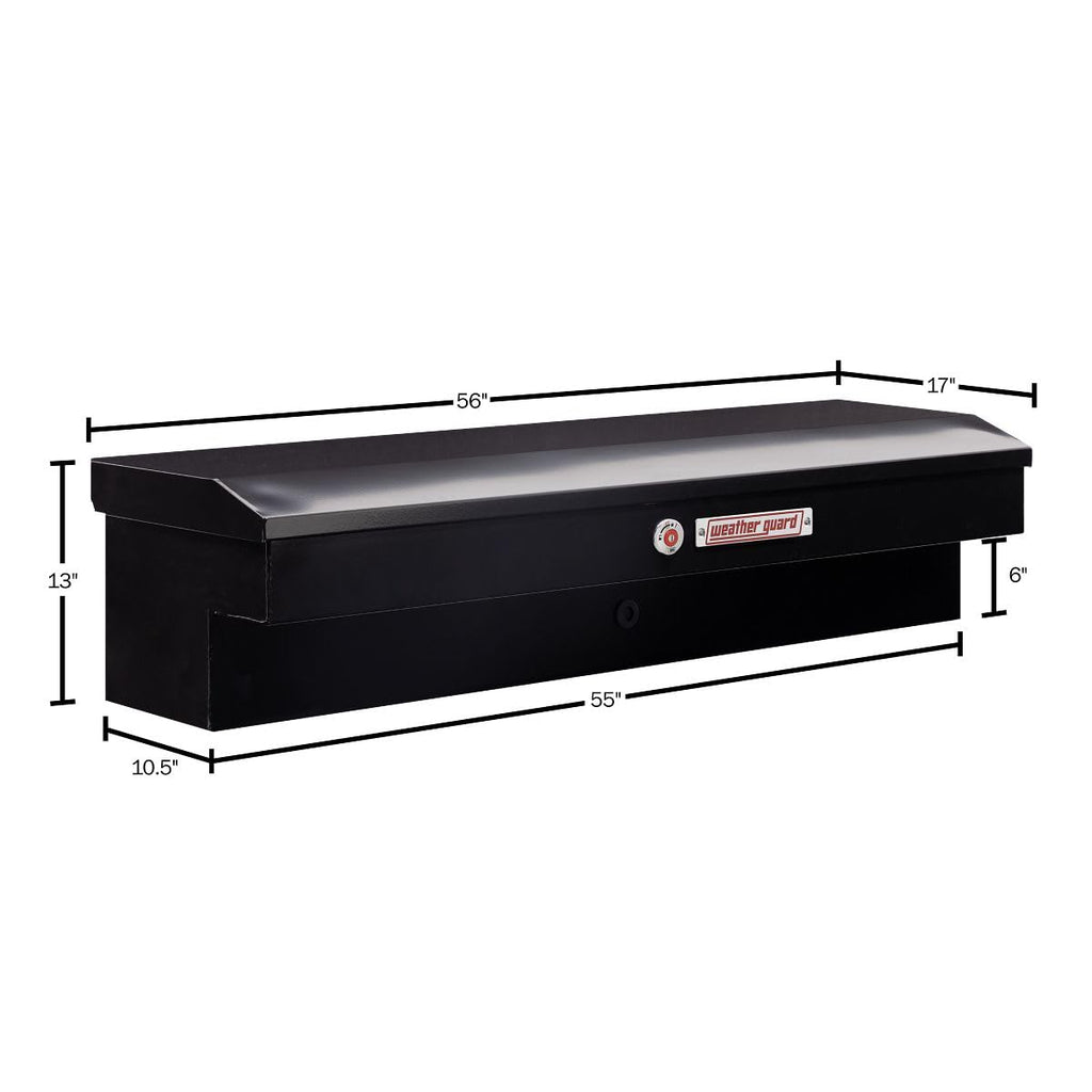 Weather Guard Model 175-5-04 56in Lo-Side Box, Steel, Gloss Black, 4.0 cu ft