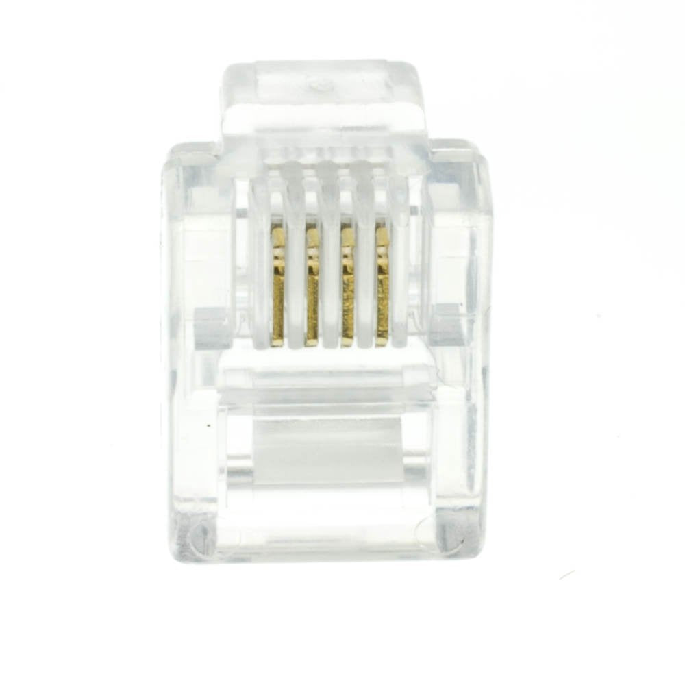 CableWholesale Phone/Data RJ11 Crimp Connectors for Stranded Wire, 6P4C, 50 Pieces