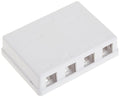 4 Port Keystone Jack Surface Mount Box, White, Surface Mount Box for Networking, Home Theatre, Security/Surveillance, Cablewholesale