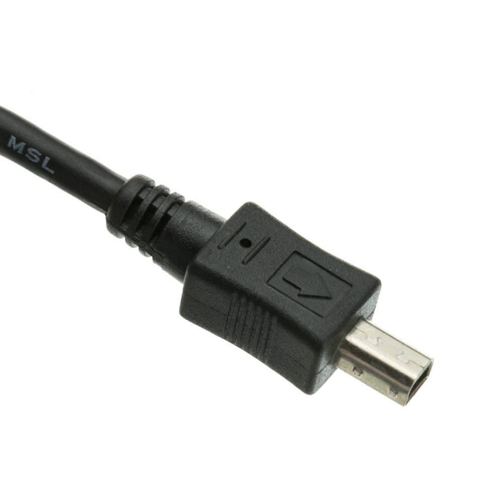 CableWholesale Black USB Type A Male to 4 Pin Mini-B Male Cable, 6 Feet - USB 2.0 Cable for Devices with Mini 4 Pin USB