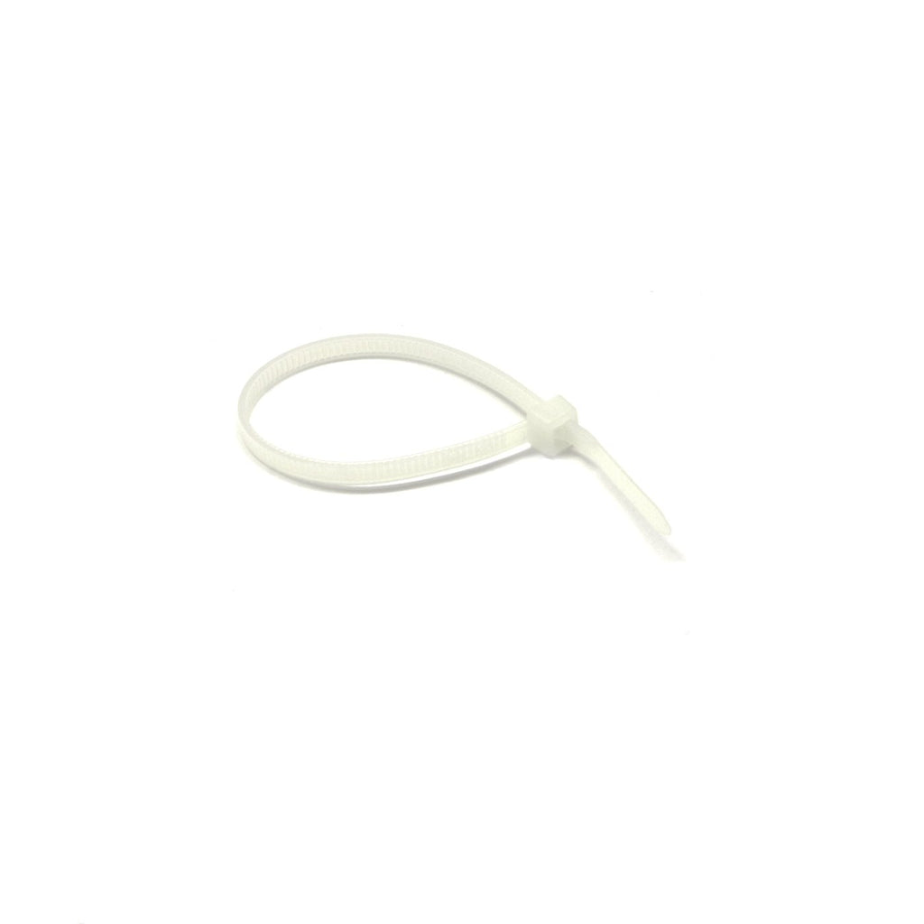 CableWholesale 4 Inch Nylon Cable Ties, 18 Lbs. (8 Kg) Weight Limit Tensile Strength, 100 Pack Self Locking Cable Zip Ties, White