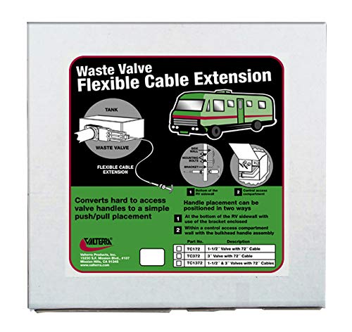Valterra TC172 72" Flexible Cable Kit with 1-1/2" Valve , Black