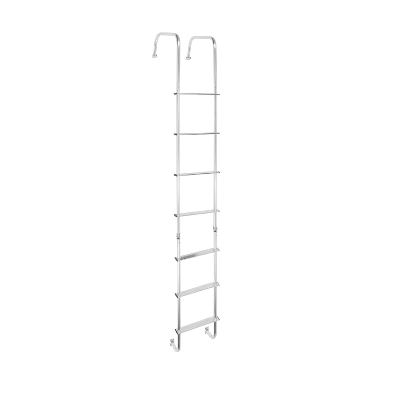 Stromberg Carlson LA-401 Universal Exterior RV Ladder, Heavy-Duty Rear Ladder for Travel Trailers & Campers, Roof Access, Durable Silver Finish, Easy Installation, Universal Fit, Silver