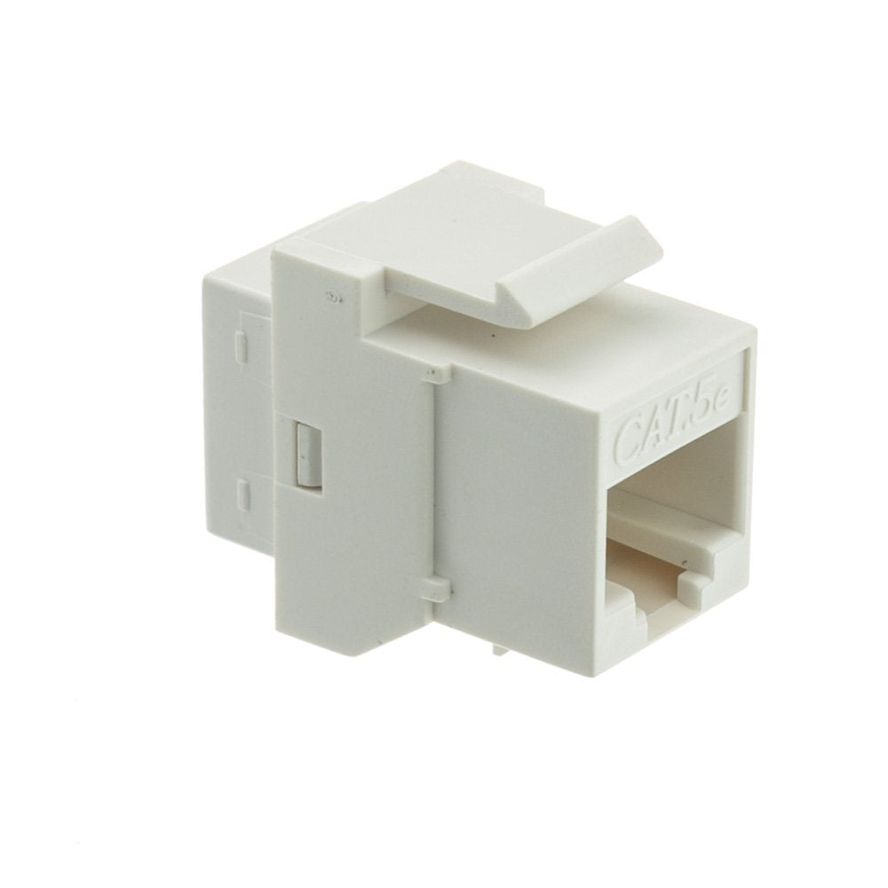 CableWholesale Cat5e Keystone Inline Coupler, RJ45 Female to Female Connector, White