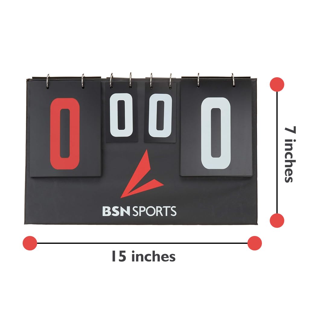 BSN Manual Tabletop Multi-Scoreboard, Double Sided Black, 7"H x 15"W