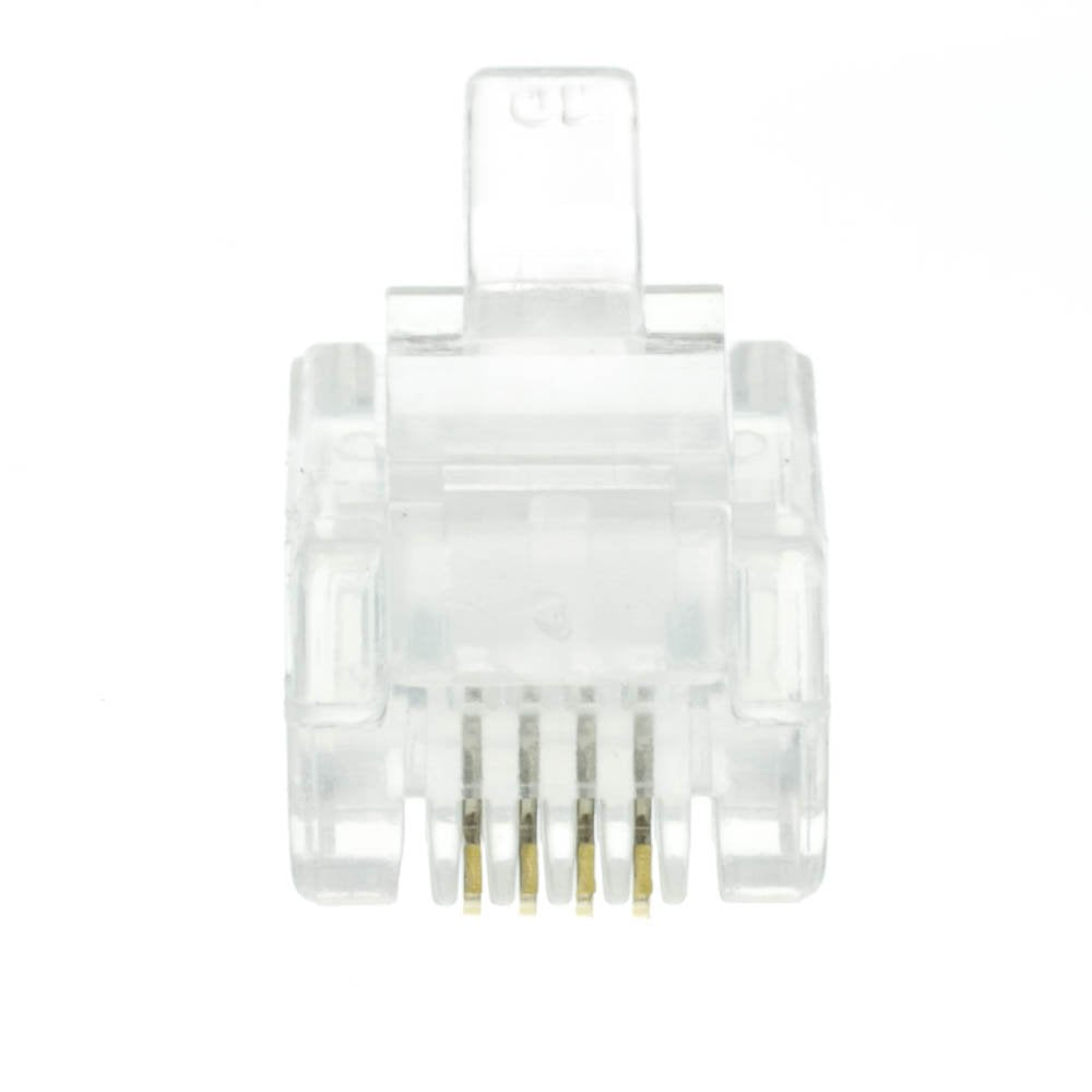 CableWholesale Phone/Data RJ11 Crimp Connectors for Stranded Wire, 6P4C, 50 Pieces