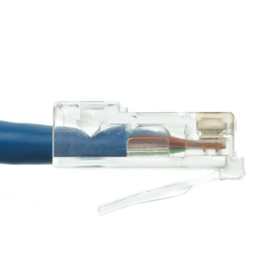 CableWholesale Cat5e Ethernet Cable, 24AWG Network Cable with RJ45 Gold Plated Connector, 4 Pair Stranded Bare Copper, Bootless Unshielded Twisted Pair (UTP) Internet Patch Cable, 2 Foot, Blue