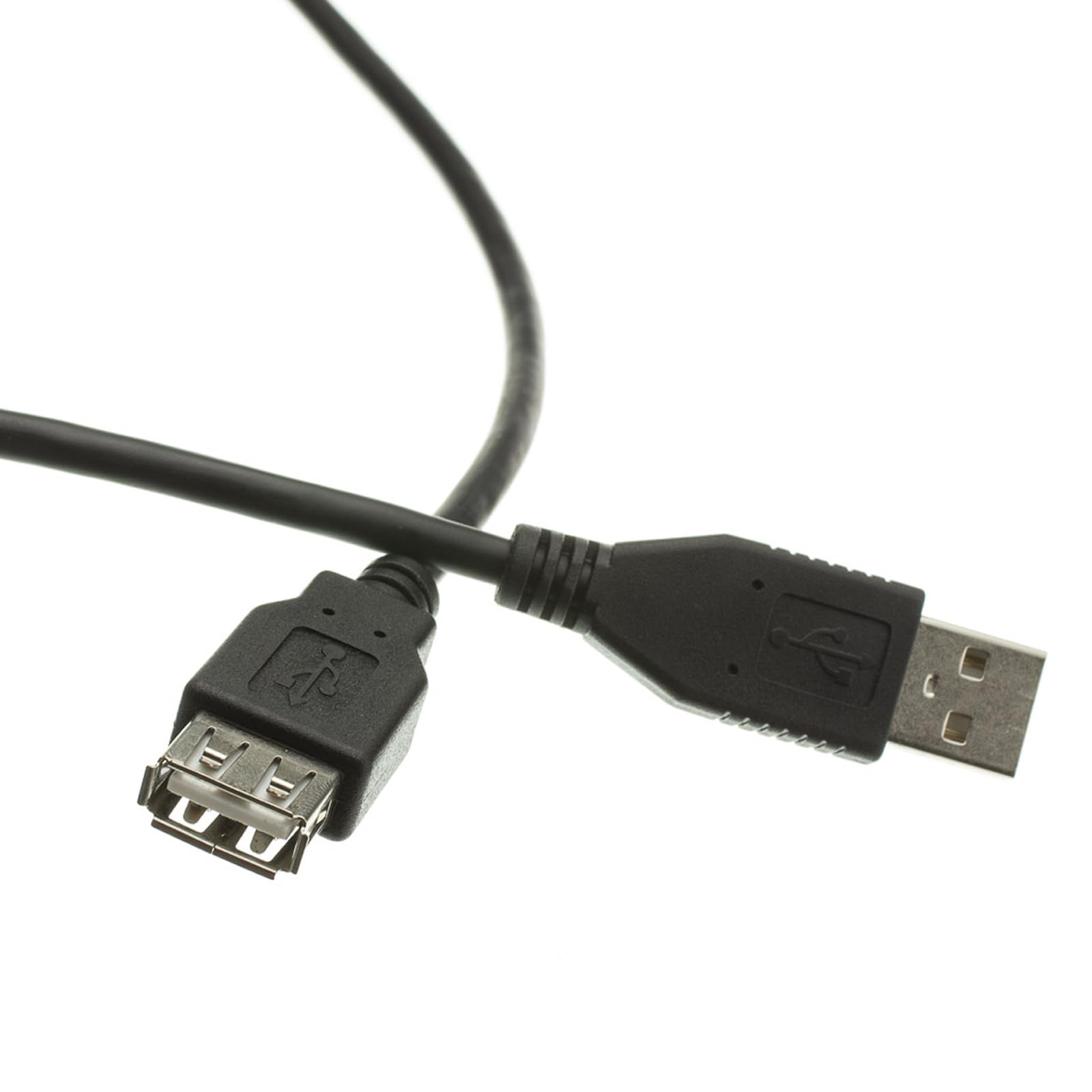USB 2.0 Extension Cable - Type A Male to Female, Black, for Professional and DIY Installations, 15 Feet