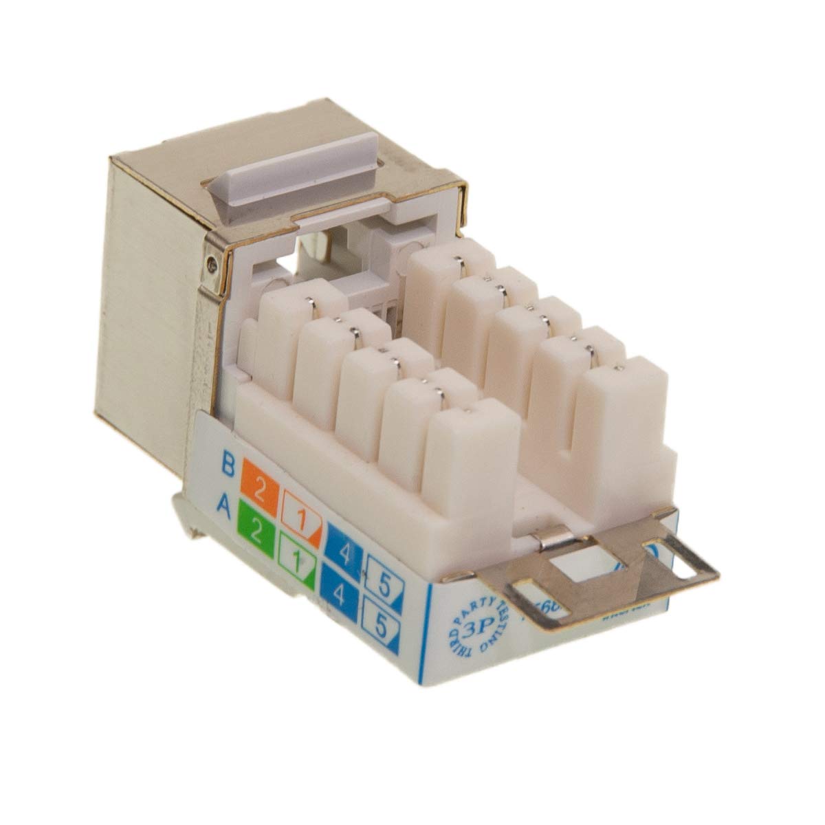 Shielded Cat5e Keystone Jack, RJ45 Female to 110 Punch Down