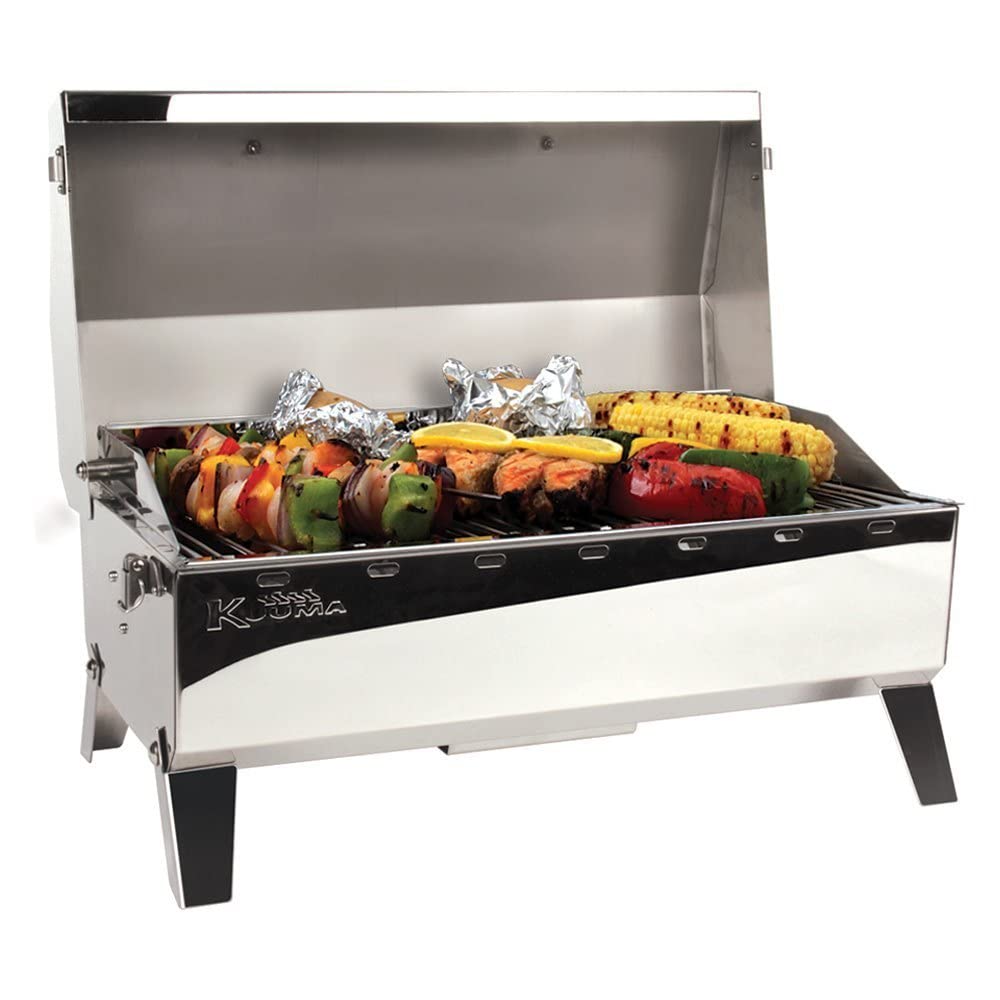 Camco 58131 Stow N' Go 160 Gas Grill with Thermometer and Igniter, White