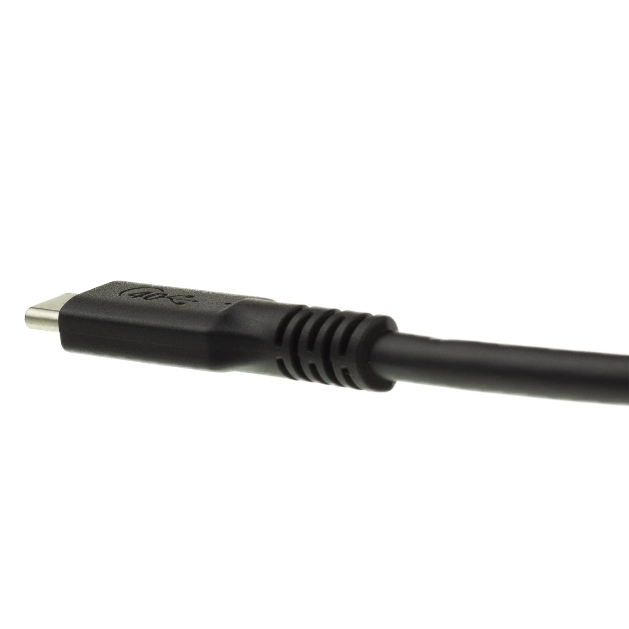 CableWholesale USB4 40Gbps 100 watt Fast Charging Cable, USB Type C Male to Male, Thunderbolt 3 Compatible, PVC Jacket, Black, 1 Feet