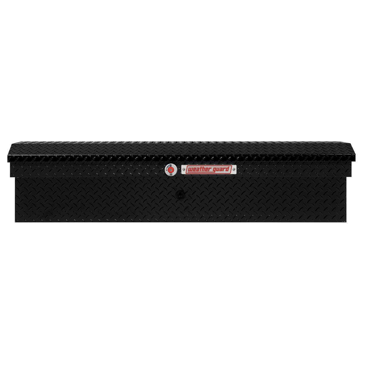 Weather Guard Model 178-5-04 56in Lo-Side Truck Box, Low Profile, Aluminum, Gloss Black, 4.0 cu ft capacity