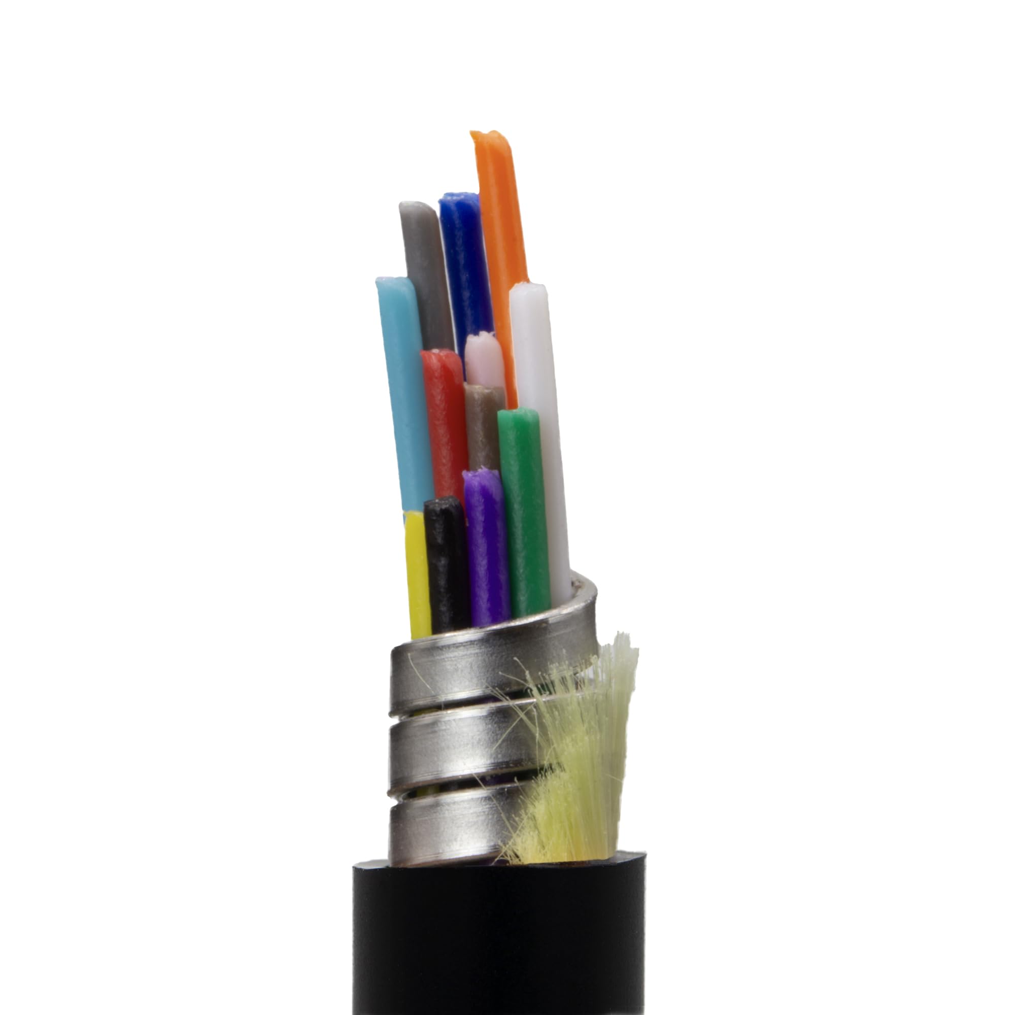 CableWholesale 12 Strand Fiber Optic Cable, Multimode, Black, 500ft Spool